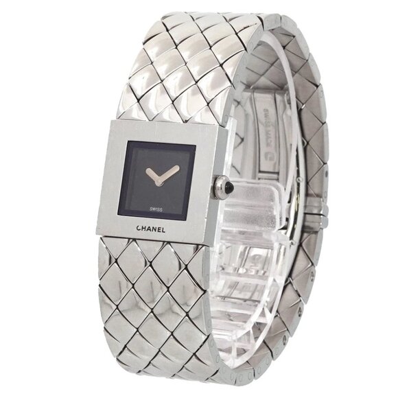CHANEL Matelasse H0009 Quartz Black Dial Ladies Wrist Watch 90285683 - Picture 1 of 7